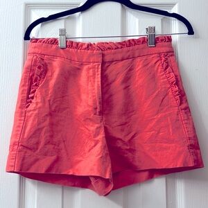 Coral Size 0 Ruffle Linen High Waisted J Crew Shorts